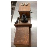 Kellogg oak wall phone