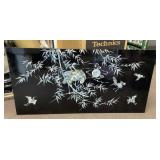Black lacquer mother-of-pearl inlay panel 23x47