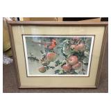 Robert Bateman signed Cardinal print 21x25