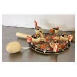 Russian pecking chicken paddle toy