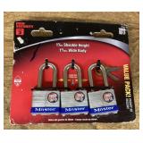 3 Master Lock padlocks
