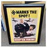Framed WWII propaganda poster 16x20