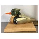 J.W. Duxbury hand painted carved wood duck