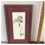 Signed floral drawing