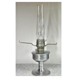 Aluminum Aladdin kerosene lamp w/chimney