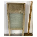 Vintage ribbed glass washboard