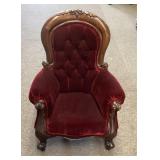 Child-sized velvet armchair