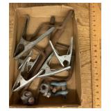 Flat of hand tools and clamps