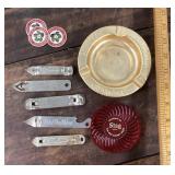 Beer openers, coasters, ashtray
