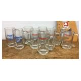 Hamm's and Olympia glass beer mugs