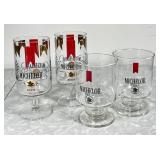 4 vintage Michelob beer glasses