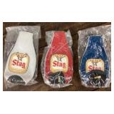 3 Stag beer bottle koozies