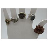 5 costume jewelry rings