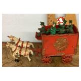 Cast iron horse-drawn Circus wagon