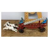 Cast iron horse-drawn ladder wagon