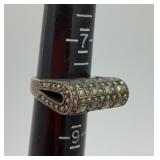 Sterling silver and marcasite ring