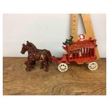 Cast iron Overland Circus wagon with animals