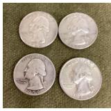 4 Silver quarters