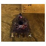 Orgonite pyramid with amethyst crystals