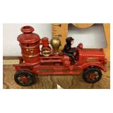 Vintage cast iron fire engine