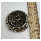Antique Victorian repousse beaded coin purse