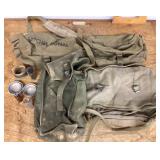 Military bags and camping supplies