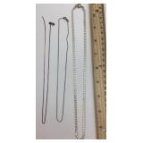 3 sterling silver chains