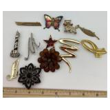 Costume jewelry brooches