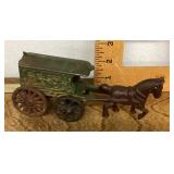 Cast iron hose-drawn mail wagon