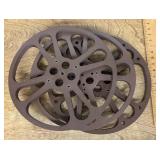 3 old empty film reels