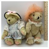 2 poseable teddy bears