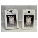 2 hurricane Crystal candleholders