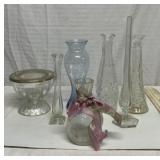 Assorted glass vases