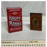 2 tobacco tins