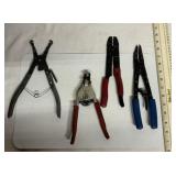Snap ring pliers and wire cutters