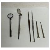 Picks & mirrors, mini screwdrivers