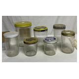 7 old peanut butter jars
