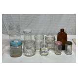 10 Vintage Glass jars
