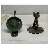 Candle holder and oil lamp bracket