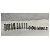 18 Snap-on 1/4' drive shallow & deep sockets
