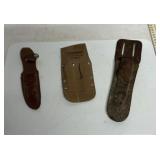 3 Leather knife sheaths