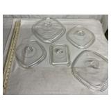 5 glass casserole lids