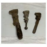 3 vintage pipe wrenches