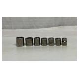 7 Craftsman 3/8' drive SAE etched sockets