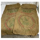2 Missouri Seed burlap sacks