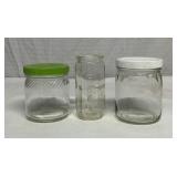 3 vintage jars - 1 Pyrex