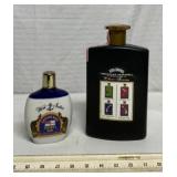 Whiskey and rum bottles