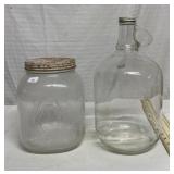 Glass gallon jug and canister with lid