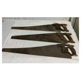 3 vintage hand saws