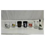 7 souvenir shot glasses
